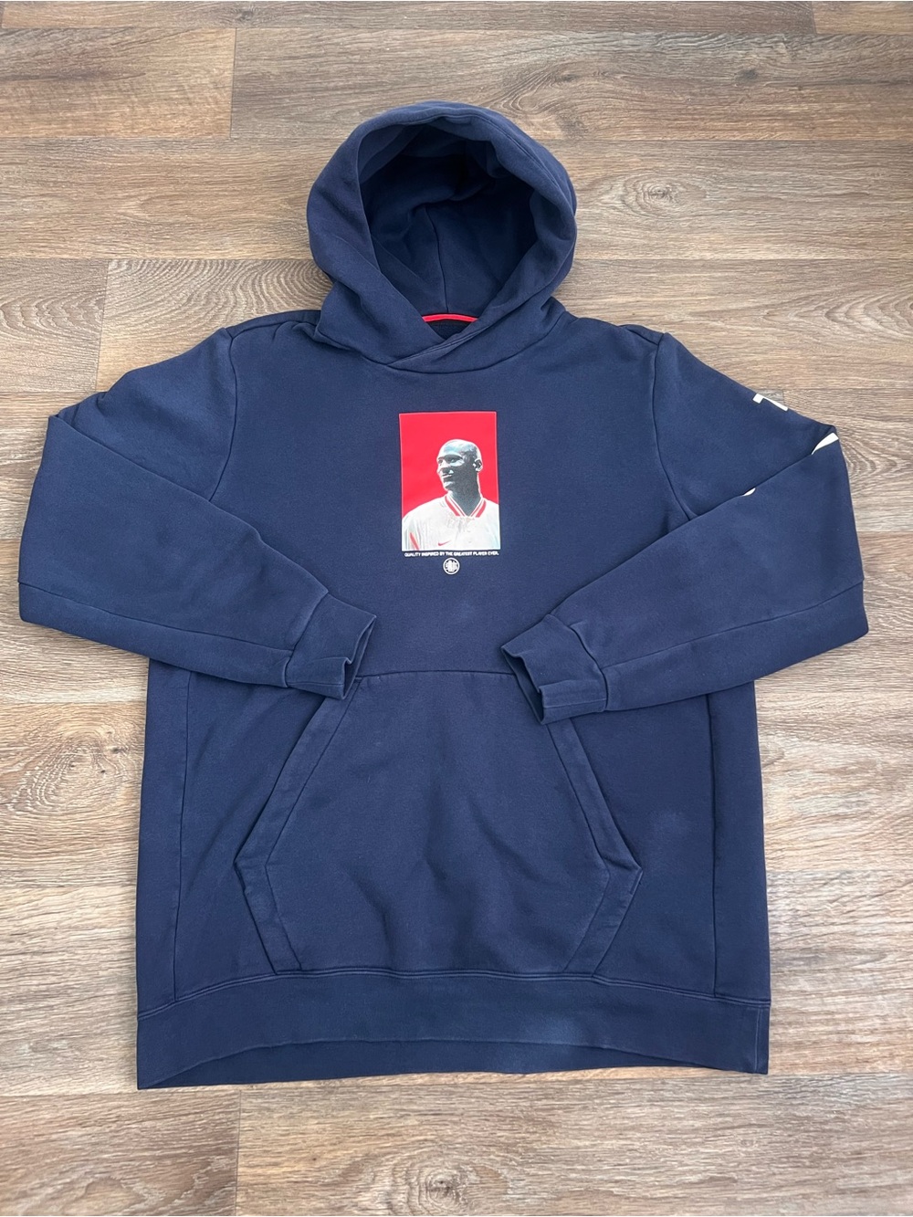 Jordan Navy Hoodie with Red Portrait Graphic/A757